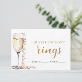 Perlen und Prosecco schätzen, wie viele Ringe spie Einladung (Stehend Vorderseite)