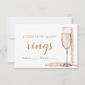 Perlen und Prosecco schätzen, wie viele Ringe spie Einladung (Vorderseite)