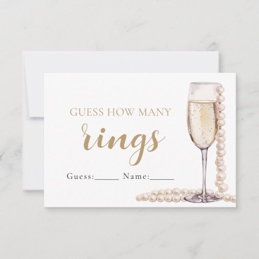 Perlen und Prosecco schätzen, wie viele Ringe spie Einladung (Vorderseite)