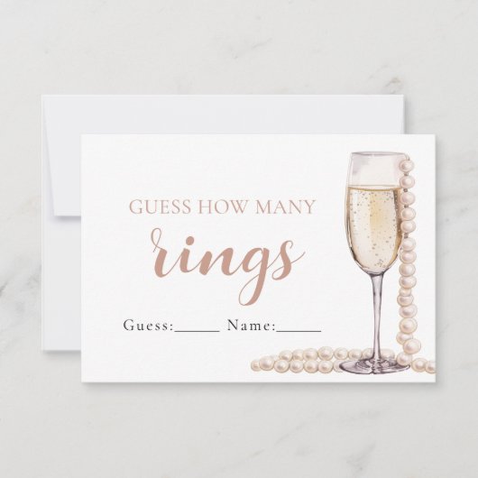 Perlen und Prosecco schätzen, wie viele Ringe spie Einladung (Vorderseite)