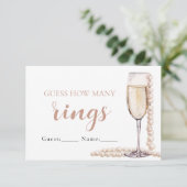 Perlen und Prosecco schätzen, wie viele Ringe spie Einladung (Stehend Vorderseite)