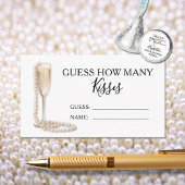 Perlen und Prosecco schätzen wie viele Spielkarten Begleitkarte