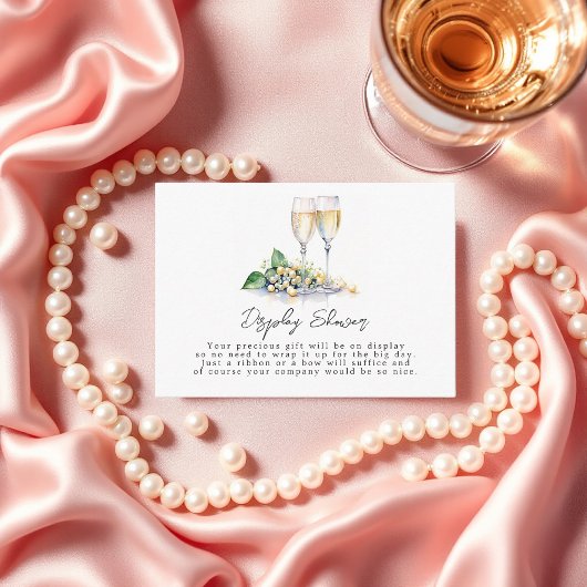 Perlen und Prosecco-Showdusche Begleitkarte