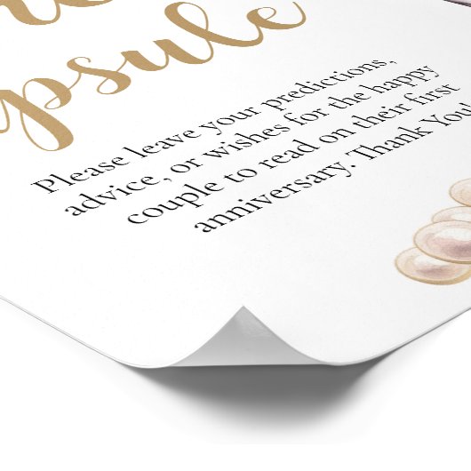 Perlen und Prosecco Time Kapsel Brautparty Poster (Ecke)