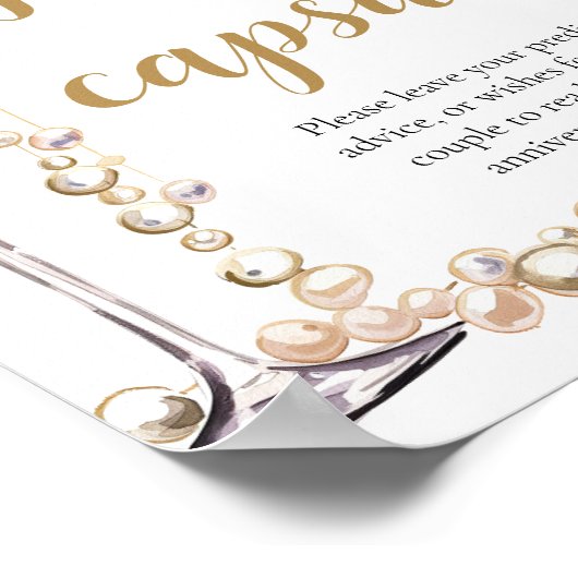 Perlen und Prosecco Time Kapsel Brautparty Poster (Ecke)