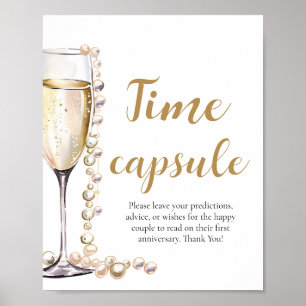 Perlen und Prosecco Time Kapsel Brautparty Poster