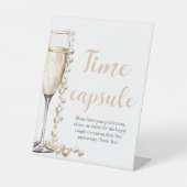 Perlen und Prosecco Time Kapsel Brautparty Sockelschild (Vorderseite)