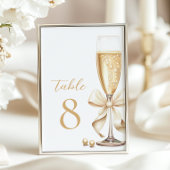 Perlen und Prosecco-Tischnummern Tischnummer