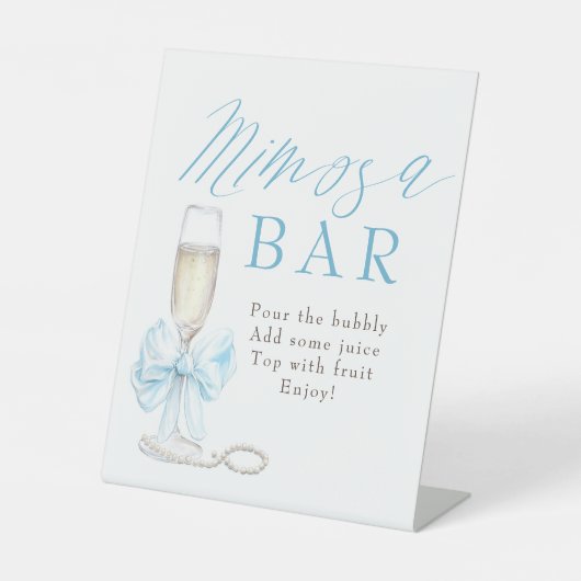 Perlen und Prosecco Vintage Mimosa Bar Schild (Vorderseite)