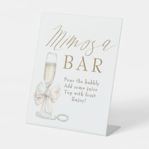 Perlen und Prosecco Vintage Mimosa Bar Schild
