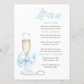 Perlen und Prosecco Whimsical Chic Menükarten (Vorderseite)