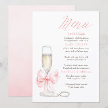 Perlen und Prosecco Whimsical Chic-Menükarten