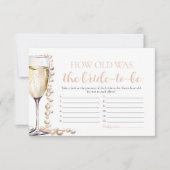 Perlen und Prosecco wie alt war das Brautspiel Einladung (Vorderseite)