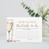 Perlen und Prosecco wie alt war das Brautspiel Einladung (Stehend Vorderseite)