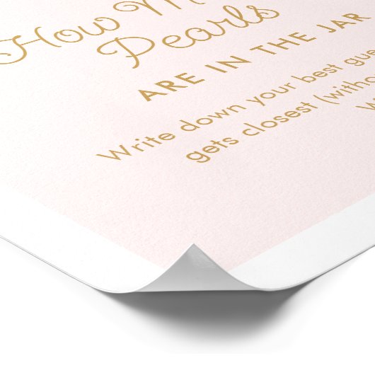 Perlen und Prosecco Wie viele Perlen spielen Poster (Ecke)