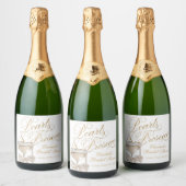 Perlen und Prosecco Willkommen Schaumweinetikett (Flaschen)