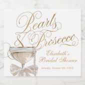 Perlen und Prosecco Willkommen Schaumweinetikett (Einzelnes Label)