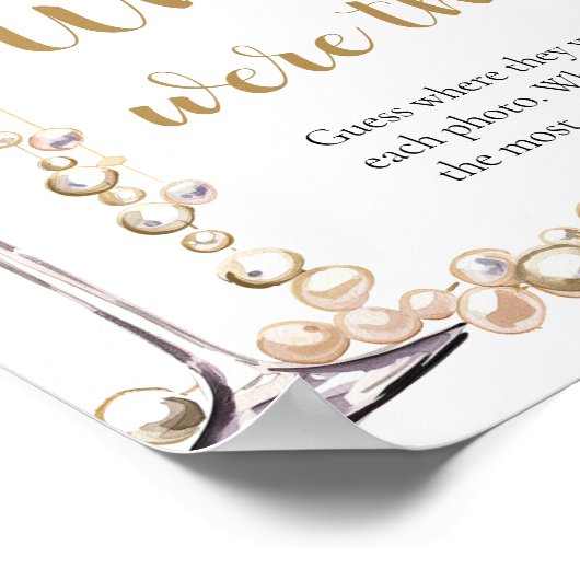 Perlen und Prosecco, wo sie Brautparty hatten Poster (Ecke)