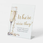 Perlen und Prosecco, wo sie Brautparty hatten Sockelschild (Vorderseite)