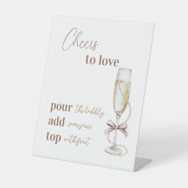 Perlen und Prosecco zum Liebe Brautparty Sockelschild