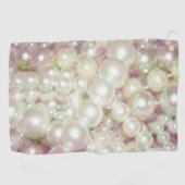 Perlen und rosa Daisy Golfhandtuch (Horizontal)