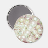 Perlen und rosa Daisy Magnet (Vorderseite/Rückseite)