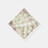 Perlen und rosa Daisy Serviette (Ecke)