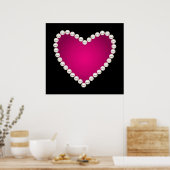 Perlen und rosa Imitate Poster (Küche)