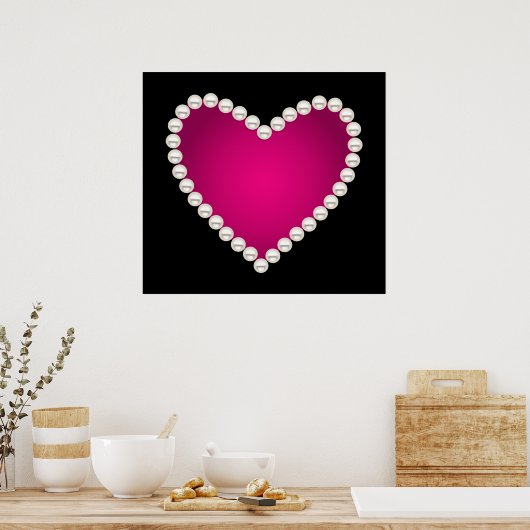 Perlen und rosa Imitate Poster (Küche)