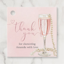 Perlen und rosa Prosecco-Brautparty