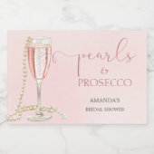 Perlen und rosa Prosecco-Brautparty Schaumweinetikett (Einzelnes Label)
