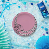 Perlen-und Rosen-Halsketten-Papierplatte Pappteller (Party)