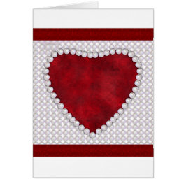 Perlen und rotes Velvet Herz Valentine