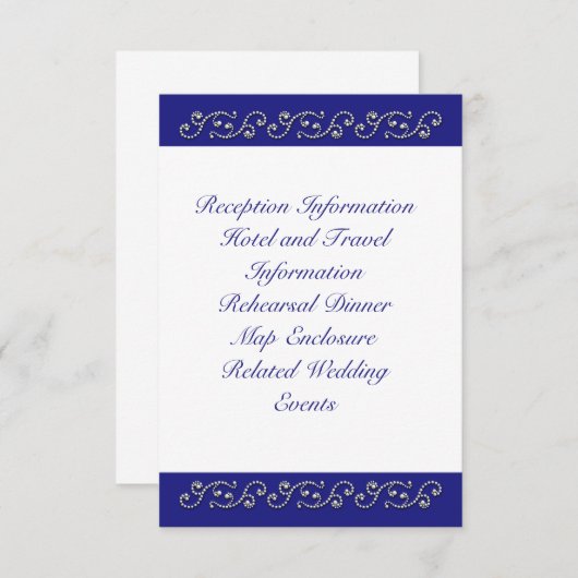 Perlen und Sapphire Blue Enclosure Card Begleitkarte (Vorne/Hinten)