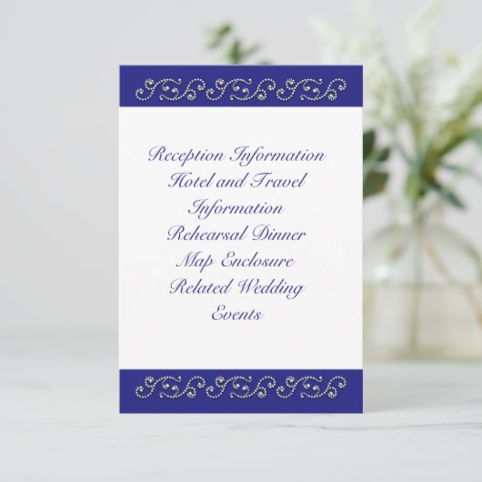 Perlen und Sapphire Blue Enclosure Card Begleitkarte (Stehend Vorderseite)