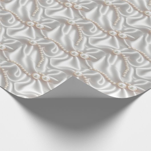 Perlen und Satin Geschenkpapier (Ecke)