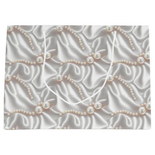 Perlen und Satin Große Geschenktüte (Vorderseite)