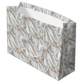 Perlen und Satin Große Geschenktüte (Rückseite Schrägansicht)