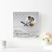 Perlen und Satin Quadratische Wanduhr (Zuhause)