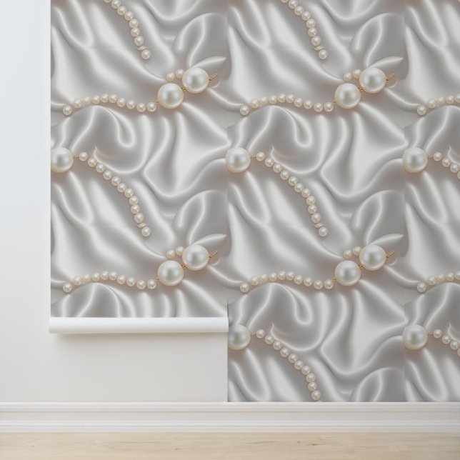 Perlen und Satin Tapete (Anwendung)