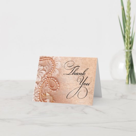 Perlen und Spitze danken Ihnen | perfekter Dankeskarte (Vorderseite)