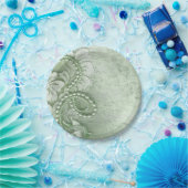 Perlen und Spitze, die | tadelloses Grün Wedding Pappteller (Party)