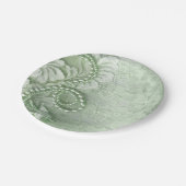 Perlen und Spitze, die | tadelloses Grün Wedding Pappteller (Schrägansicht)