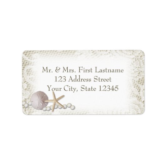 Perlen und Spitzen Adressaufkleber (Vorne)