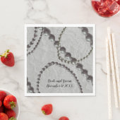 Perlen und Spitzen Hochzeitspapier Napkins Serviette (Beispiel)