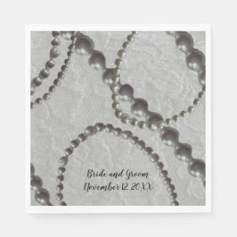 Perlen und Spitzen Hochzeitspapier Napkins Serviette