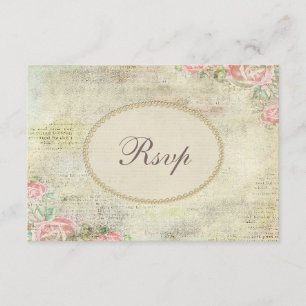 Perlen und Spitzen-Shabby Chic-Rose UAWG RSVP Karte