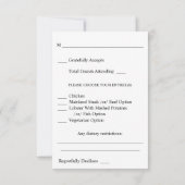 Perlen und Weiße Flora UAWG RSVP Karte (Rückseite)