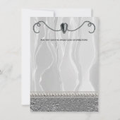 Perlen und Weißseidenruhestand Party Einladung (Rückseite)