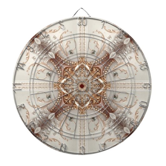 Perlen-Verzierungen Dartboard Dartscheibe (vorne)